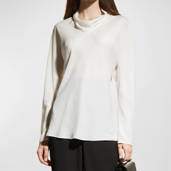 Lafayette 148 New York Silk Cowl Neck Large - Picture 3 of 8